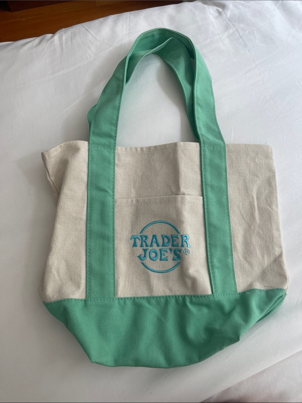 Trader Joe’s Authentic Mini Pastel Canvas Tote Bag Limited Edition